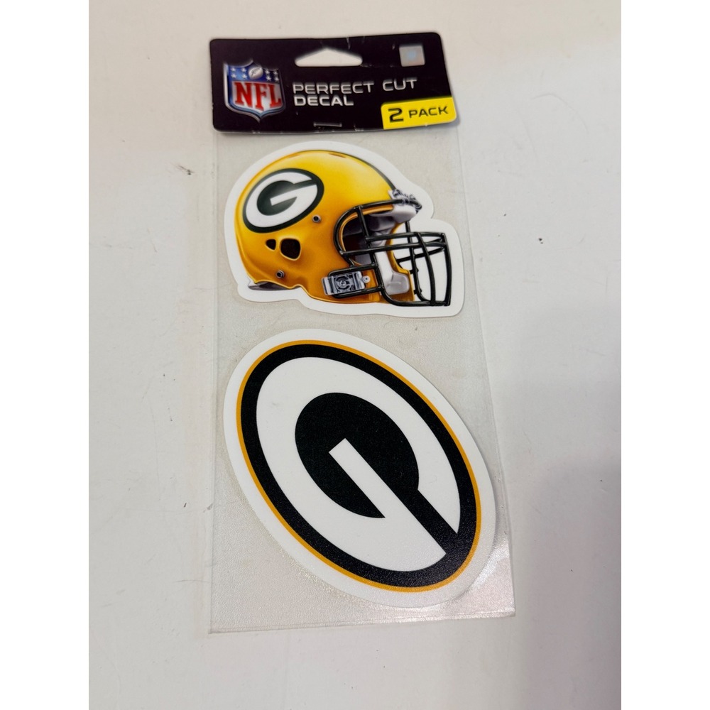 Green Bay Packers NFL Perfect Cut Decal 2 Pack Logo Helmet Vinyl Stickers NEW